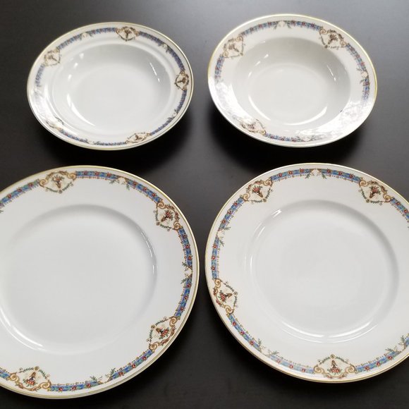 L. Bernardaud & Co. Limoges 2 Dinner Plates & 1 Soup Bowl & 1 Muffin Dish no lid - Picture 2 of 8